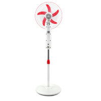 Ventilateur sur pied numérique 12V DC en plastique avec lumière LED, alimentation solaire, moteur à balais, oscillant, hauteur réglable, pour usage domestique et économe en énergie