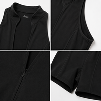 Anjie Individuelles Logo OEM ODM Private Label Maßgeschneiderte OEKO-TEX GRS Mock Neck Reißverschluss Ärmelloser Unitard Damen Yoga Pilates Hersteller