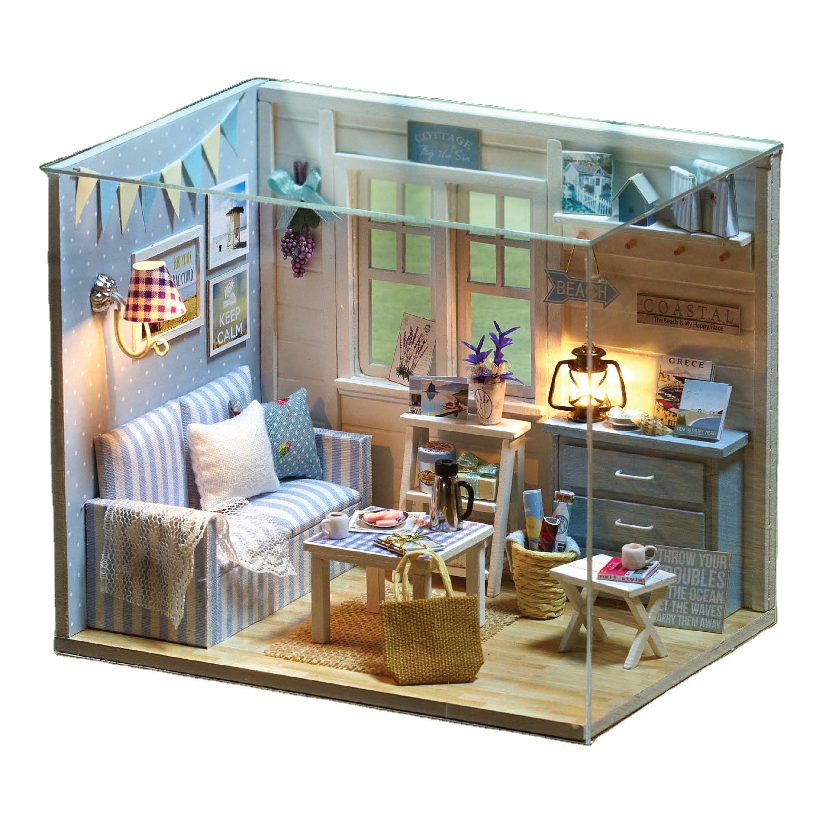 Деревянный кукольный домик Габби ручной работы, мини-розовый дом, игрушка «сделай сам», милая комната, высокое качество