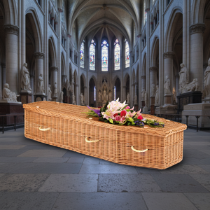 Offre Spéciale – Meilleur Prix – <span class=keywords><strong>Cercueil</strong></span> en Osier Naturel pour Crémation et Funérailles - Product Image 6