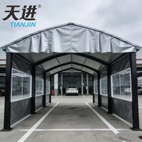 Abri extérieur coulissant 750 GSM, auvent mobile pliable en PVC imperméable pour garage et événements