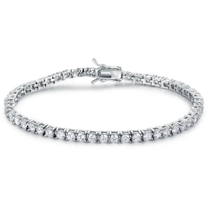 Best Seller Entire CZ Solid 925 Sterling Silver Tennis Bracelet 3/4/5/6ミリメートルWidth Classical Fine Jewelry Wholesale