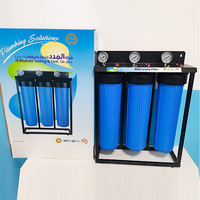 Équipement de purification d'eau compact à trois étages 20 Jumbo PP+CTO+UDF, système de boîtier de filtre 20 pouces pour le commerce de détail, l'agriculture et l'industrie