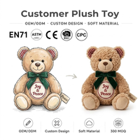 Collection de Peluches Ours en Peluche Personnalisées pour Noël, Poupée en Peluche de Noël Personnalisée, Peluche OEM pour Cadeau de Fêtes, Mascotte de Marque, Faible MOQ, CE