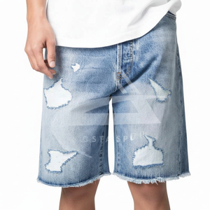 Pantalones Cortos para Hombre y Mujer, Vaqueros Rasgados, Ajustados, Transpirables, de Color - Product Image 1