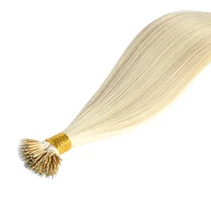 Silky Straight 613/18A Highlight High Quality Nano Tip Russian Hair Extensions Keratin Real Human Hair
