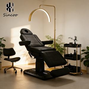 Manufacturer Modern Black Electric Beauty Salon Massage Table Hydraulic Reclinable Spa Lash <b>Beds</b> 4 Motors Facial Beauty <b>Bed</b> - Product Image 1