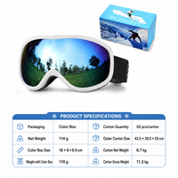 Masque de ski sphérique, masque de ski double couche anti-buée, lunettes de ski unisexes pour l'extérieur
