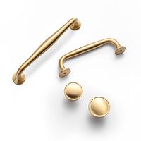 Poignées de meuble en laiton doré, quincaillerie pour porte de meuble, armoire, tiroir, poignée en laiton massif