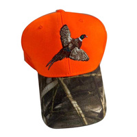 Casquette de chasse et de sport camouflage orange avec broderie personnalisée motif arbre, idéale pour la chasse au canard