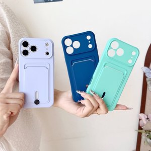 Custodia a <span class=keywords><strong>Portafoglio</strong></span> in TPU Morbido di Lusso Colore Caramella con Porta Carte Scorrevole per <span class=keywords><strong>iPhone</strong></span> 17 14 15 Pro Max 16 Plus 13 12 11 - Product Image 1