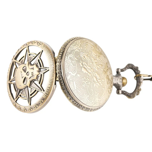 <span class=keywords><strong>Montre</strong></span> <span class=keywords><strong>de</strong></span> poche analogique classique à quartz Bronze Star Hollow <span class=keywords><strong>de</strong></span> 47 mm avec cadran blanc et chronomètre - Product Image 4