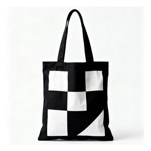Eco Friendly Recyclable Reusable Cotton Thick <b>Canvas</b> <b>Tote</b> Bag with Zipper Closure and 10-15KG Capacity - Product Image 1