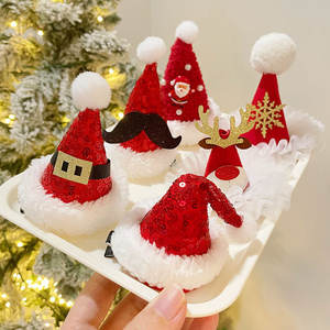 Barrettes mignonnes en forme de bois de renne de Noël avec cristaux et éléments festifs faits à la main pour petites filles – Idéal comme petit cadeau pour enfants - Product Image 2