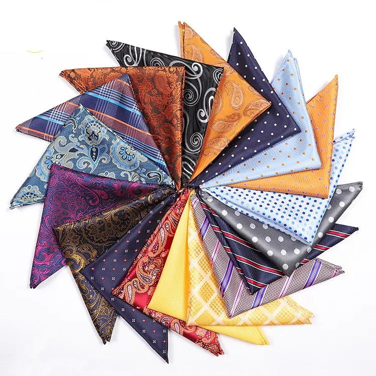 High Quality Customized Your Pattern Logo Handkerchiefs Silk Mens Pocket Square Handkerchief 33x33cm