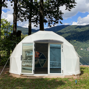 Dôme de glamping de luxe en plein air avec deux chambres à coucher, type à armatures droites en PVC pour les stations balnéaires, dôme géodésique avec salle de bain et toilettes - Product Image 2