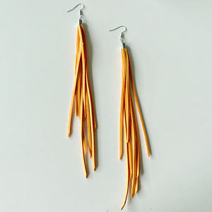 Unionen 2335 Pendientes de cuero coloridos vintage de moda para mujer con colgante de flecos largos Forma geométrica - Product Image 6