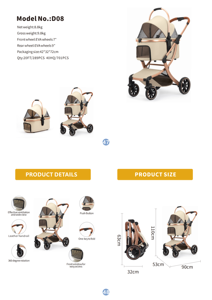 Passeggino <span class=keywords><strong>per</strong></span> <span class=keywords><strong>Cani</strong></span> Regolabile, Leggero e Pieghevole, Trasportino Comodo e Impermeabile a 4 Ruote <span class=keywords><strong>per</strong></span> <span class=keywords><strong>Cani</strong></span> e Gatti - Product Image 5