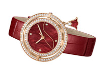 Montre pour femme personnalisable de luxe en or rose, incrustée de cristaux, cadran en nacre, style grande marque, montre élégante pour femme