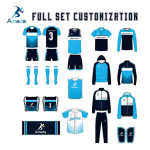 Maillot de football pas cher style sport sublimation Style vierge personnalisé vêtements de sport de football bleu rouge kit pour jeunes hommes - Product Image 3