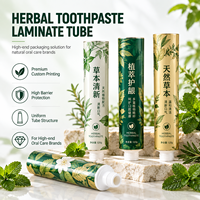 Tube d'emballage de dentifrice en aluminium et plastique haute barrière, logo personnalisé, impression UV, toucher doux, format voyage 100g