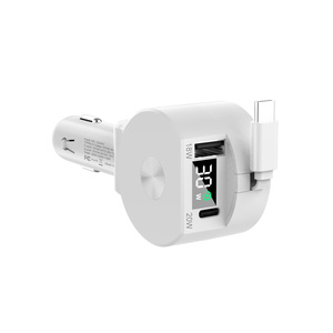Cargador de Coche 3 en 1 de 68W con Cable Retráctil USB Tipo C PD 30W 20W Carga Rápida para <span class=keywords><strong>iPhone</strong></span> Samsung Teléfono Móvil - Product Image 4