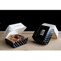 Boîte de frites en papier Kraft, boîte à Hamburger avec impression personnalisée, emballage de restauration rapide, vente en gros, 50 unités