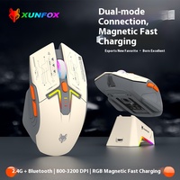 Souris H2 rechargeable RGB lumineuse, souris sans fil BT double mode, légère, pour ordinateur portable, jeux, esports