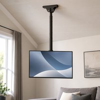 Soporte de Techo para TV con Brazo Extra Largo, Poste Telescópico de 17 a 42 Pulgadas, Altura Ajustable de 59 a 1160 mm, Movimiento Completo