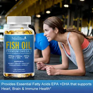 120Pcs cao cấp Omega 3 axit béo cá dầu Viên nang mềm DHA EPA bổ sung