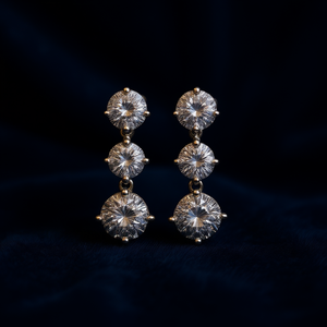 E1781 Orecchini in Oro Bianco con Diamanti Taglio Brillante Rotondo Diamanti Naturali Gioielli Classici da Donna - Product Image 2