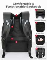 Sac à dos pour ordinateur portable à coque rigide avec LED, sac de moto étanche avec rangement pour casque, écran programmable, sac à dos de voyage
