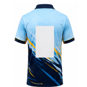 Polo de sport imprimé bleu clair pour homme, col classique, séchage rapide, décontracté, pour le golf et les activités de plein air, manches courtes - Product Image 4