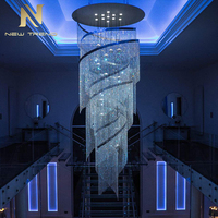 Lustre en cristal de style moderne pour décoration intérieure, grand projet, hall d'hôtel, villa, escalier