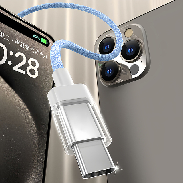 1m 2m Braided Cable Type c to Type c for iphone 15 20w Fast Charging Data Cable for iphone 15 16 Pro Max