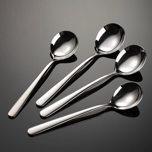 Cuchara redonda de acero inoxidable 316 para sopa, cuchara de café plateada y metálica con logotipo personalizado 1011050 - Product Image 1