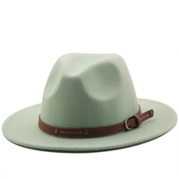 ZG Mode Loisirs Hommes et Femmes Large Bord Fedora Chapeaux Automne Hiver Casquette De Luxe