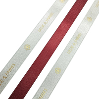 Ruban personnalisé en gros-grain avec logo imprimé, logo personnalisé, faible MOQ, personnalisé, imprimé en relief avec feuille d'or 3D