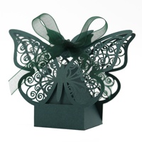 Boîte à bonbons en papier couché YZ pour enfants, motif papillon estampé, pour Communion, Baptême, Mariage, Anniversaires - Boîte cadeau recyclable