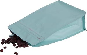 Blue Color <b>Laminated</b> Material Coffee Bags Stand Up <b>Pouches</b> with Valve Customize Size Resealable Food Storage Bags Side Zipper - Product Image 2