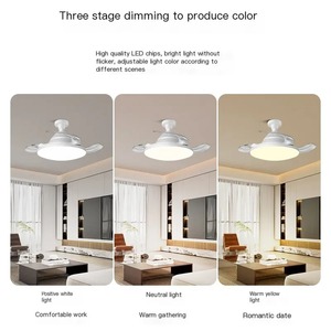 E27 Full Spectrum LED <b>Ceiling</b> Fan with <b>Light</b> & <b>Remote</b>, Retractable Blades, Motor, Memory Function, for Bedroom, Living & Dini - Product Image 6