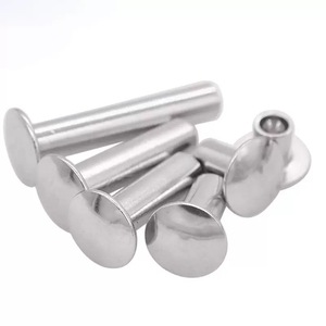 Remache Semihueco de Cabeza Redonda Plana de Acero Inoxidable Grado 304, Diámetro de 0.188 Pulgadas, Rango de Agarre de 1-2, Remache de Bloqueo Recto Hembra - Product Image 4