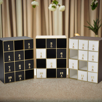 Boîte de rangement de bijoux de texture en bois de luxe Boîte de tiroir de calendrier de l'avent de qualité cosmétique pour cadeau de la Saint-Valentin (Logo personnalisé)