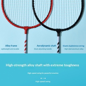 Raquette de badminton Bestcard Amateur <span class=keywords><strong>Junior</strong></span>, en gros, produits authentiques, durable, manche en acier tressé multicolore, manche en PU, tige en carbone - Product Image 5