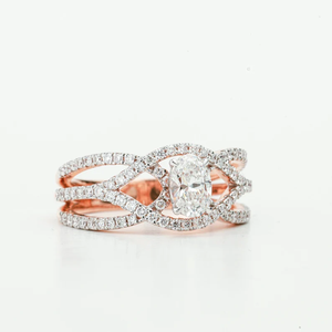 Lab Created Diamond <b>Ring</b> With Twisted <b>Band</b> Oval Cut Eco Friendly Solitaire Unique Lab Grown Certified Engagement <b>Ring</b> Jewelry - Product Image 3