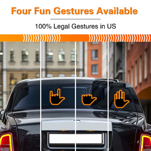 Gesture Hand LED Car Finger <b>Light</b> With Remote Control, Road Rage Flicker Sign for Car <b>Window</b> Decor Lamp - Product Image 3