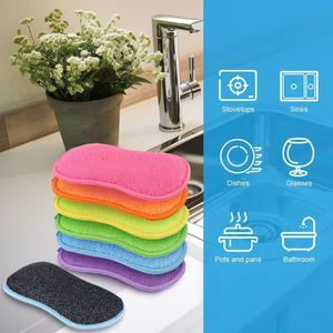Éponge de nettoyage en microfibre double face pour la vaisselle, réutilisable, pour la cuisine, vente en gros - Product Image 3