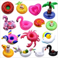 Vente en gros de porte-gobelets gonflable, piscine flottante pour la plage, flamant rose, licorne, cocotier