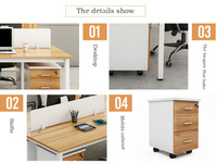 Mobilier de bureau bureau Table de travail moderne et modulaire 2/4/6/8 places pour personnel