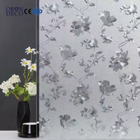 Film décoratif pour fenêtre DECO, motif fleur d'hibiscus, film décoratif en verre teinté 3D, adhésif amovible pour la maison, le bureau, la porte en verre